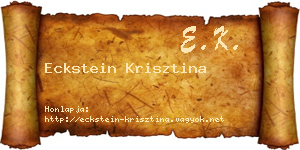 Eckstein Krisztina névjegykártya